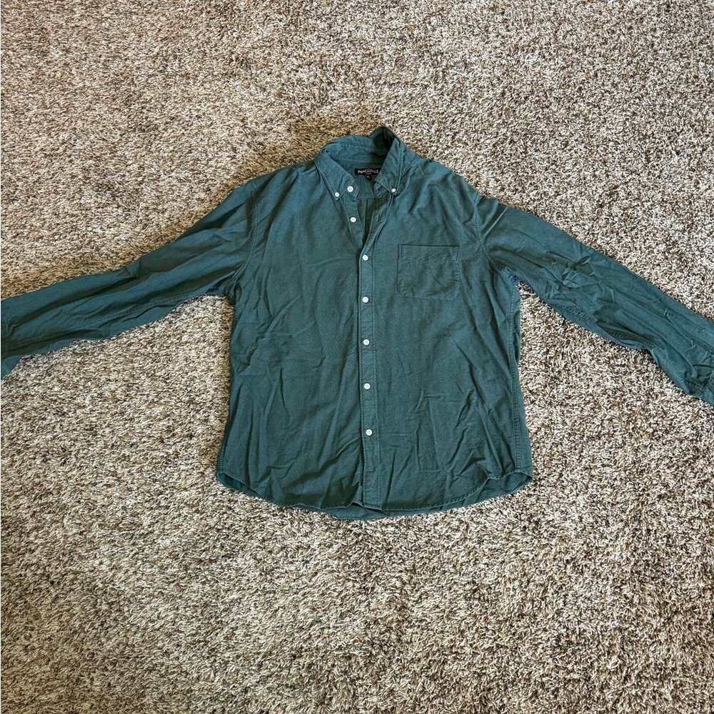 J. Crew Button Down Shirt | Men’s Button Down Shirt | Green Button Down
